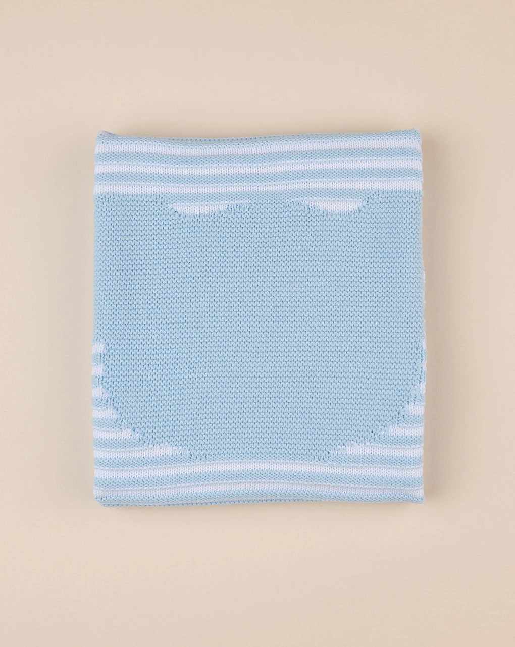 Coperta Estiva Culla/carrozzina Tricot Orsetto Azzurro 3 Coperta Estiva Culla/carrozzina Tricot Orsetto Azzurro - immagine 3