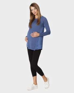 Prenatal Leggings Nero Con Gamba 3/4