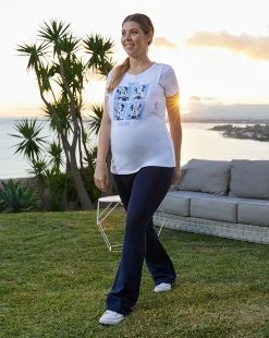 Prenatal Leggings Blu Premaman A Zampa In Punto Milano