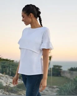 Prenatal T-shirt Allattamento Bianca Con Ruches -Prenatal Shop 17817d64 xz 1289256