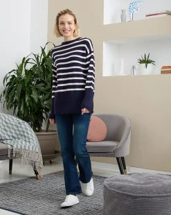 Prenatal Maglioncino Premaman Blu Con Fantasia Righe