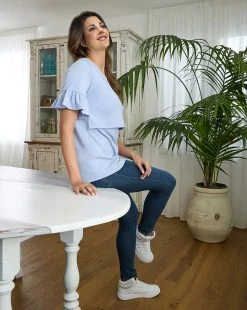 Prenatal T-shirt Allattamento Azzurra Con Ruches -Prenatal Shop 2b460829 xz 1289257 2