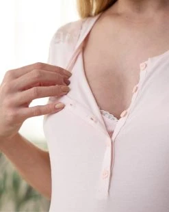 Prenatal Pigiama Premaman Allattamento Rosa Con Pizzo -Prenatal Shop 2d75ec6d xz 709327 3