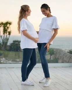 Prenatal T-shirt Allattamento Bianca Con Ruches -Prenatal Shop 30c30ecd xz 1289256 3