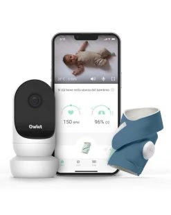 Monitor Duo - Smart Baby Monitor Con Video Hd (smart Sock 3 + Cam 2) Blu Avio - Owlet