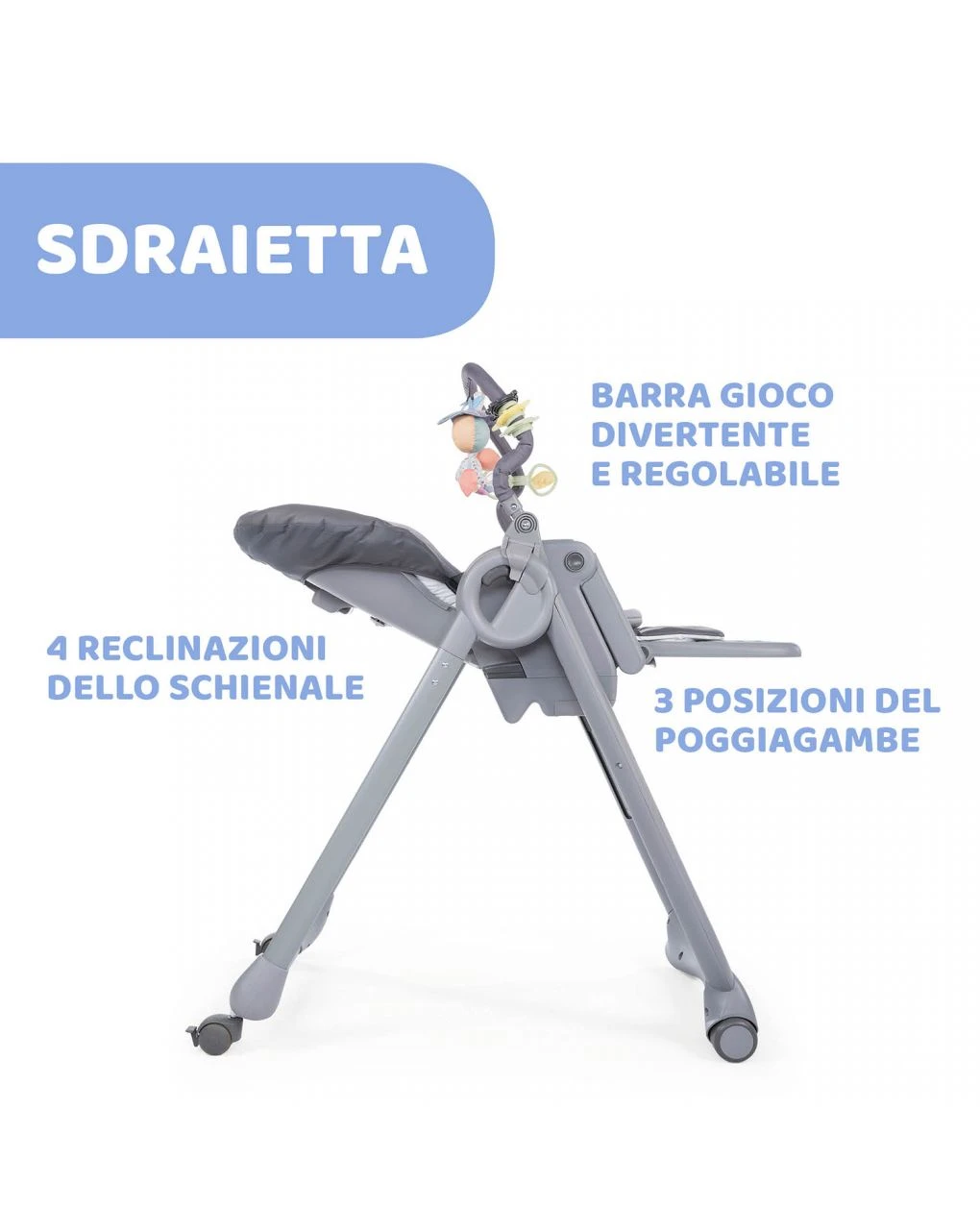 Seggiolone Chicco Polly Magic Graphite 2 Seggiolone Chicco Polly Magic Graphite - immagine 2