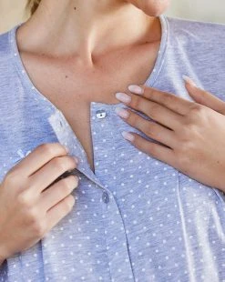 Prenatal Camicia Da Notte Per Parto Grigio Mélange Fantasia Pois -Prenatal Shop 5428fa85 xz 000000000000698160 02