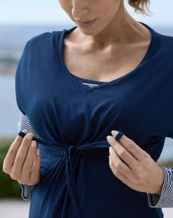 Prenatal T-shirt Allattamento Blu Con Fantasia Righe -Prenatal Shop 55f27b82 711214 2