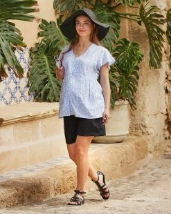 Prenatal Short Premaman In Cotone Con Fascia In Vita