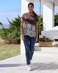 Prenatal T-shirt Allattamento Premaman Fantasia Optical Animalier