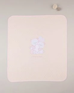 Coperta Neonato Pelliccetta Rosa Con Orsetto