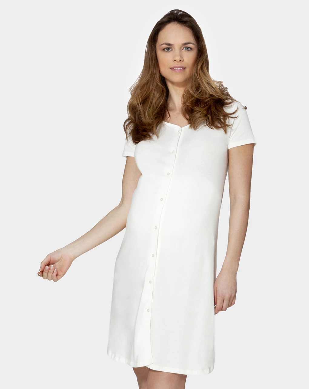 Prenatal Camicia Parto Mezze Maniche Tutta Aperta Bianca 1 Prenatal Camicia Parto Mezze Maniche Tutta Aperta Bianca