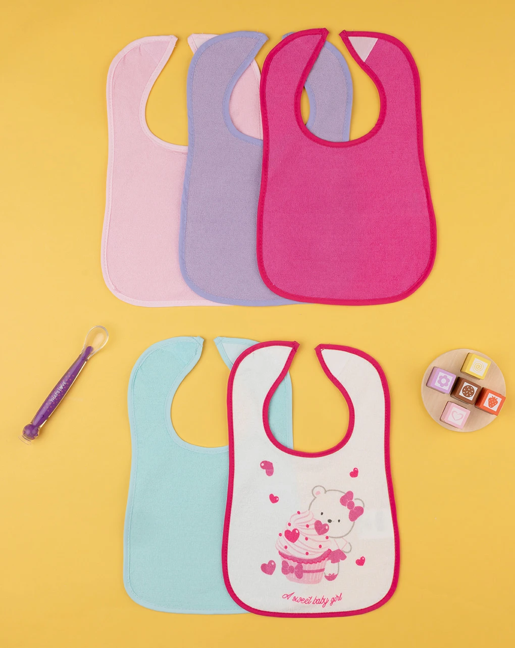 Pack 5 Bavaglini Grandi In Spugna Plastificati 1 Pack 5 Bavaglini Grandi In Spugna Plastificati