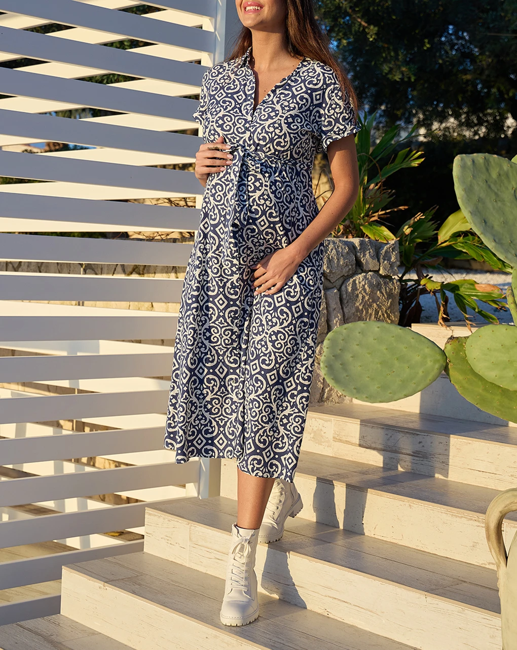 Prenatal Abito Premaman Allattamento Con Stampa Maiolica 3 Prenatal Abito Premaman Allattamento Con Stampa Maiolica - immagine 3