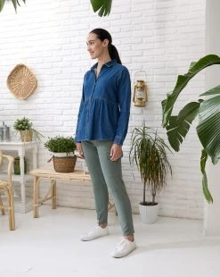 Prenatal Camicia Premaman Allattamento In Denim