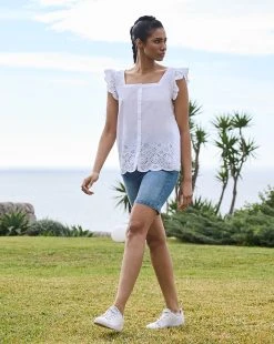 Prenatal Blusa Maniche Corte Sangallo