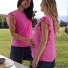 Prenatal Top Premaman Allattamento Fucsia Con Ruches
