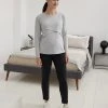 Prenatal Pantalone Premaman Nero Con Fascia Alta In Vita