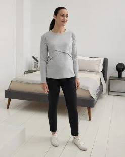 Prenatal Pantalone Premaman Nero Con Fascia Alta In Vita