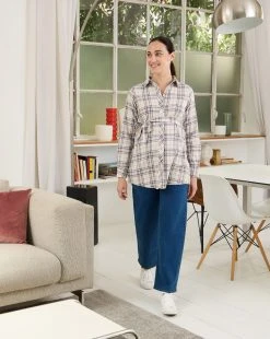 Prenatal Camicia Premaman Allattamento Fantasia Check