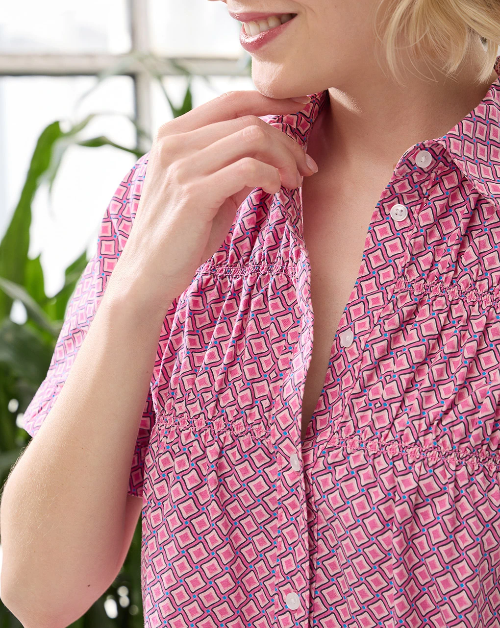 Prenatal Camicia Premaman Allattamento Fantasia Rombi 5 Prenatal Camicia Premaman Allattamento Fantasia Rombi - immagine 5