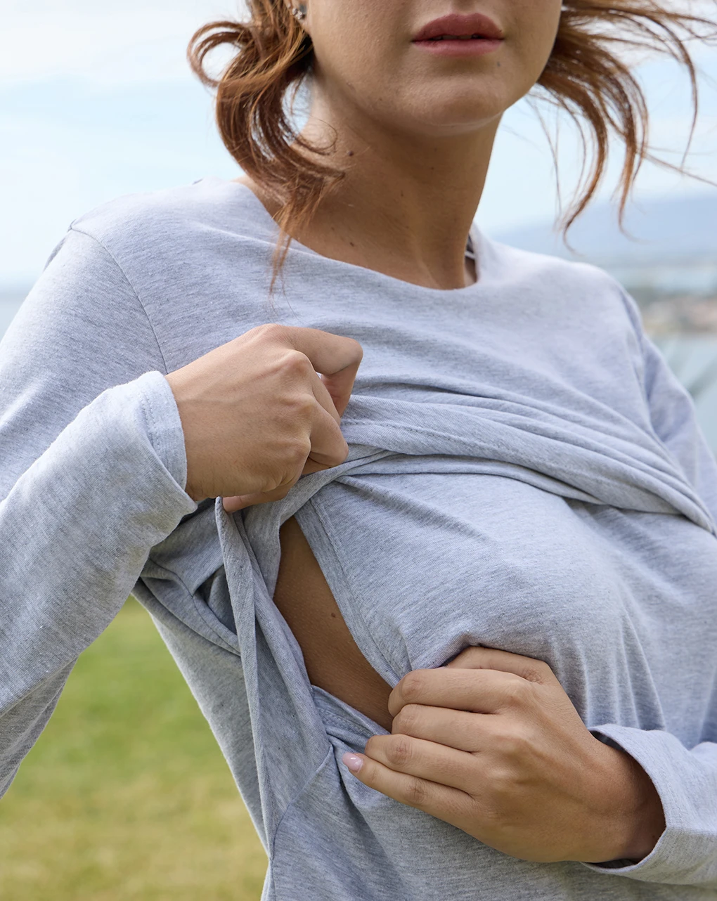 Prenatal T-shirt Premaman Allattamento Grigia 4 Prenatal T-shirt Premaman Allattamento Grigia - immagine 4