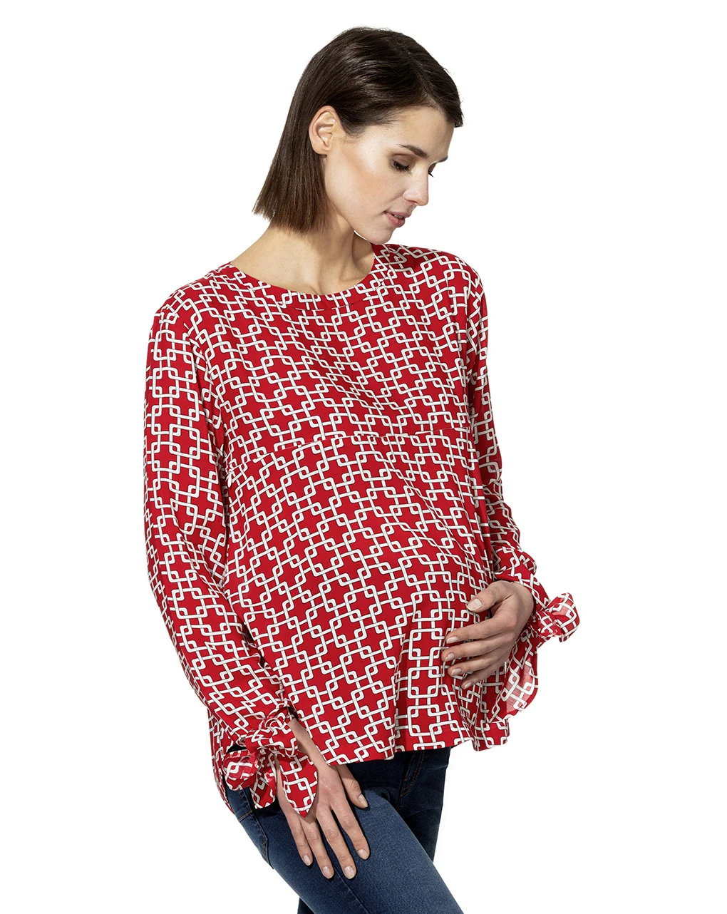Prenatal Blusa Allattamento Con Fantasia Geometrica 2 Prenatal Blusa Allattamento Con Fantasia Geometrica - immagine 2