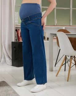 Prenatal Pantalone A Palazzo Premaman In Denim