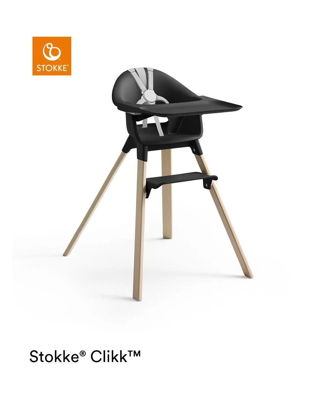 Stokke® Clikk™ High Chair - Black Natural 2 Stokke® Clikk™ High Chair - Black Natural - immagine 2