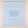 Coperta Estiva Culla/carrozzina Tricot Orsetto Azzurro