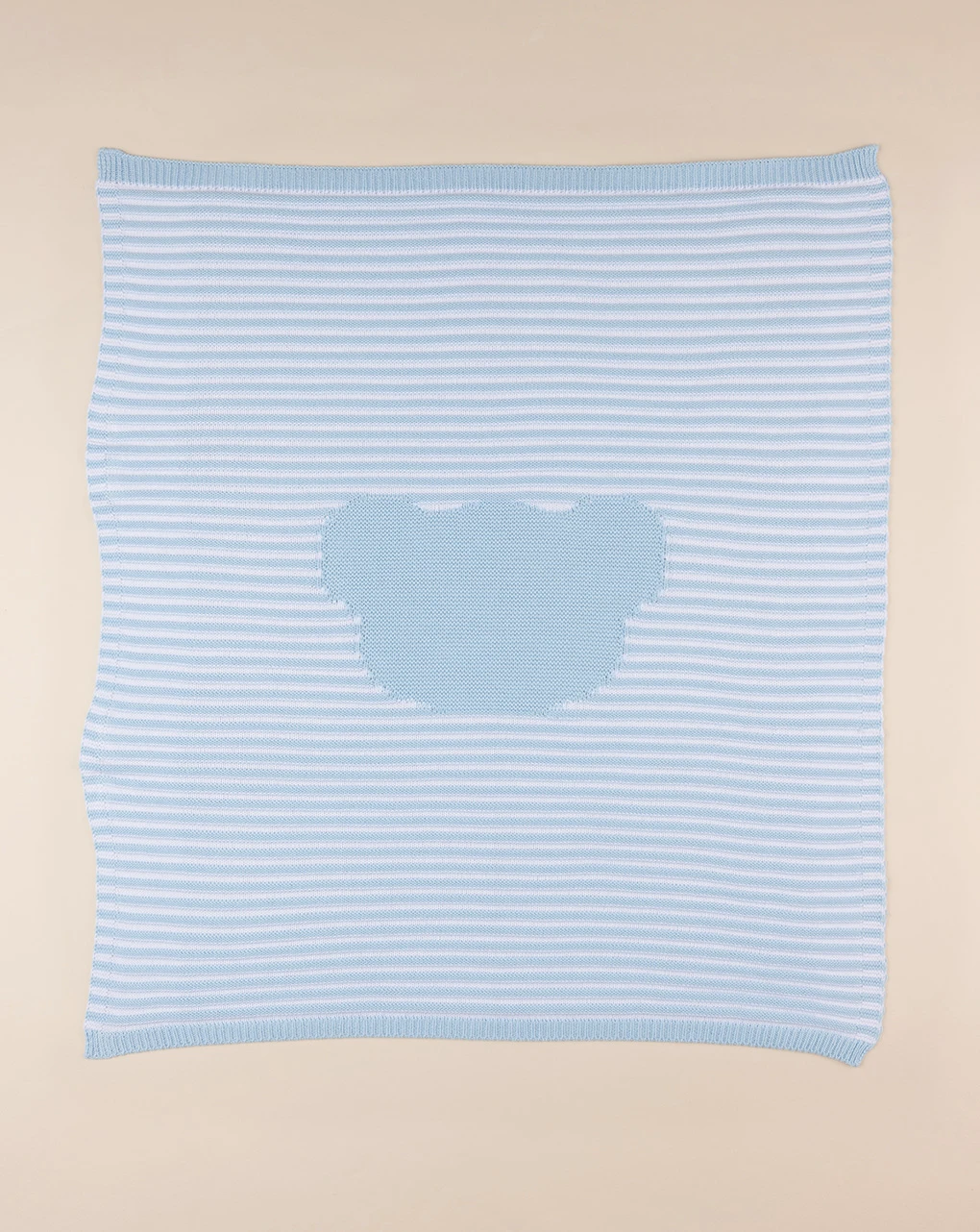 Coperta Estiva Culla/carrozzina Tricot Orsetto Azzurro 1 Coperta Estiva Culla/carrozzina Tricot Orsetto Azzurro