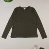 Prenatal T-shirt Allattamento Maniche Lunghe Verde