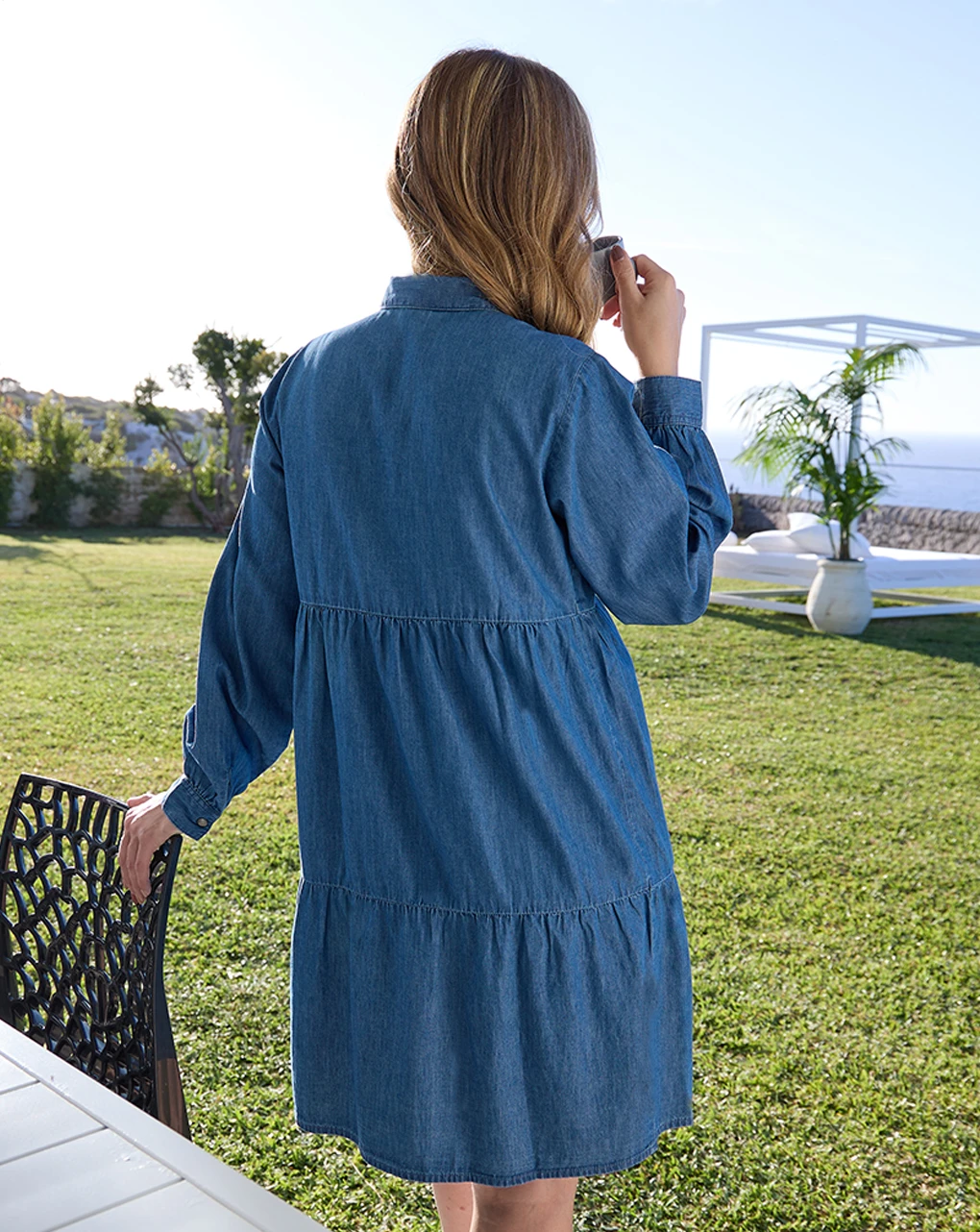 Prenatal Abito Premaman Allattamento In Chambray 3 Prenatal Abito Premaman Allattamento In Chambray - immagine 3