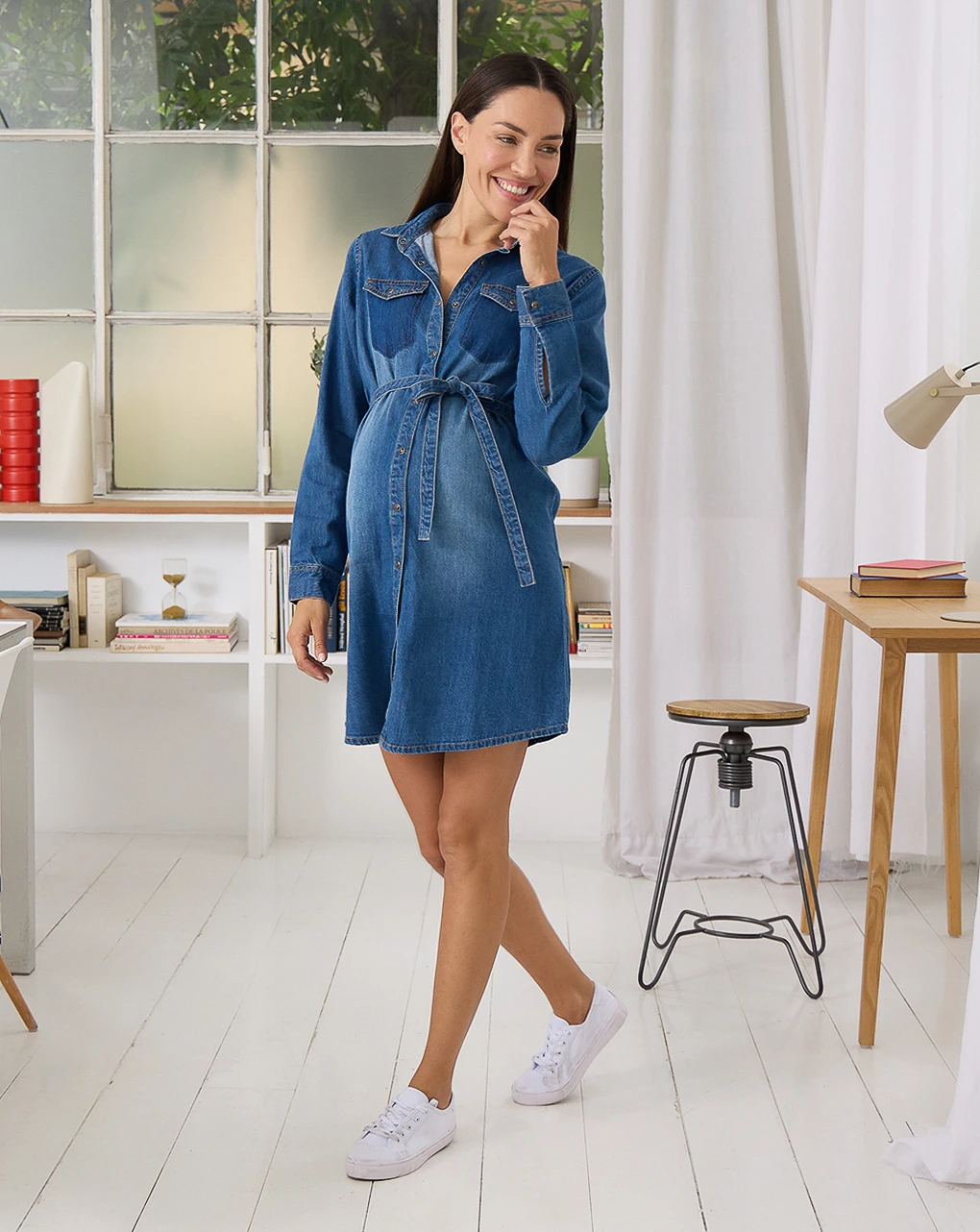 Prenatal Abito Premaman Allattamento In Denim 1 Prenatal Abito Premaman Allattamento In Denim