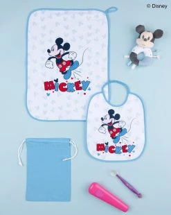 Prenatal Set Asilo Bimbo "mickey Mouse" Azzurro