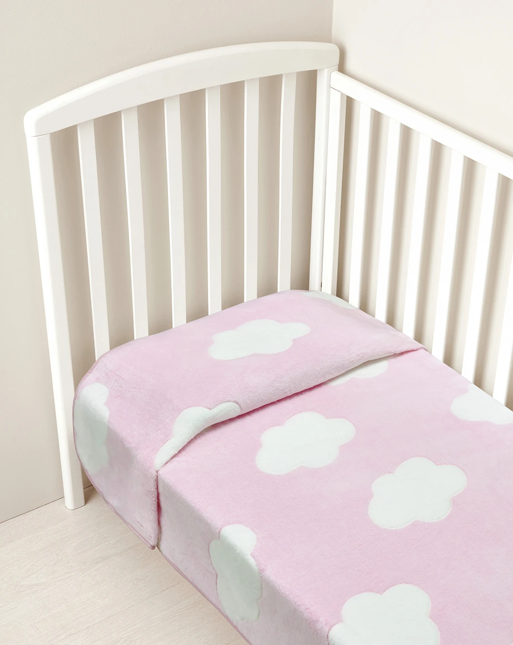 Letto - Coperta Letto In Finta Pelliccetta Rosa Con Nuvole 1 Letto - Coperta Letto In Finta Pelliccetta Rosa Con Nuvole