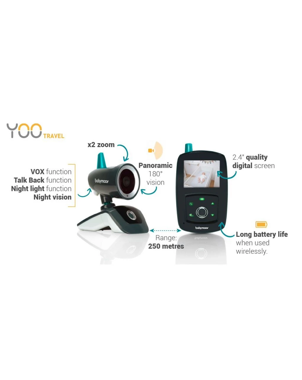 Babymoov Yoo-travel Baby Video Monitor 5 Babymoov Yoo-travel Baby Video Monitor - immagine 5