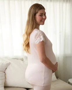 Prenatal Pigiama Premaman Allattamento Rosa Con Pizzo -Prenatal Shop f9174bb0 xz 709327 2