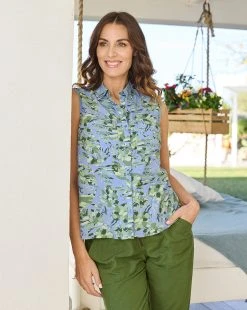 Prenatal Top Camicia Allattamento Tropical Camouflage